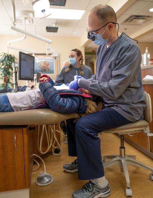 Castle Rock Colorado pediatric dentist treating dental patient
