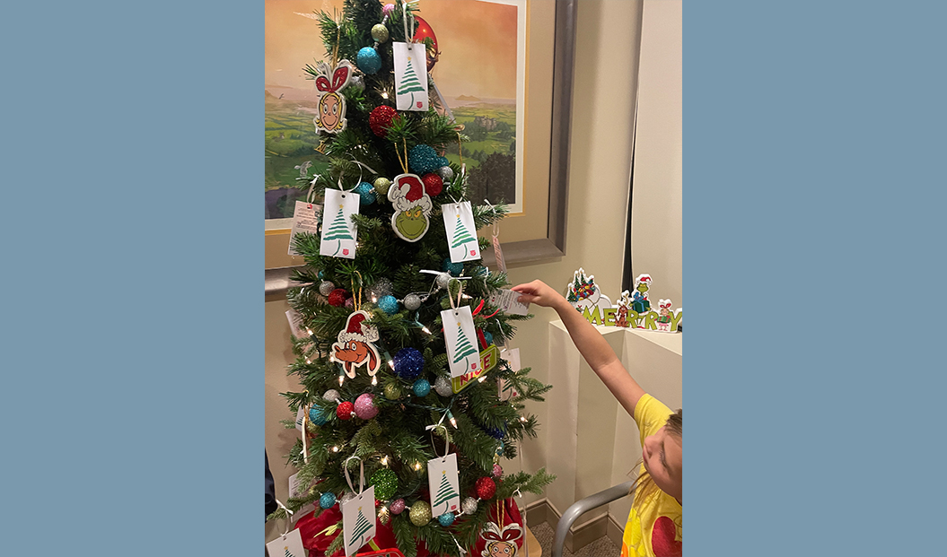 Christmas tree in pediatric dental office