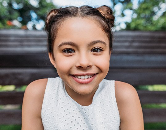 Little girl with a dental crown in Castle Rock