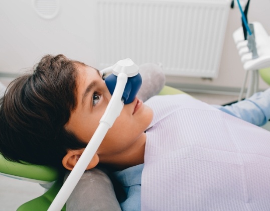 Child receiving sedation dentistry