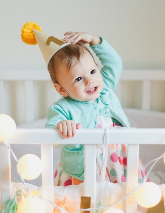 Baby smiling after infant oral care visit