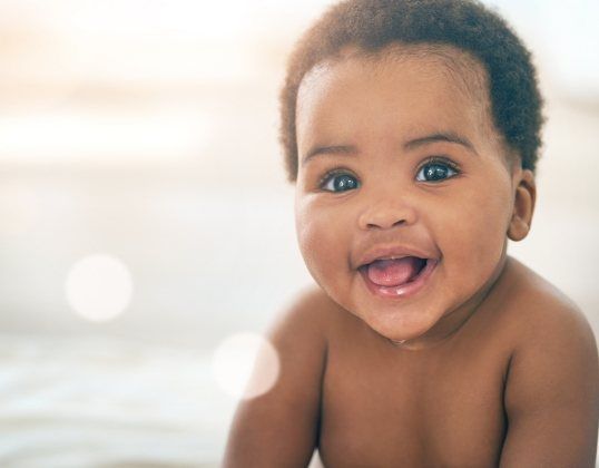 Drooling baby who's teething