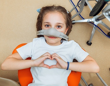 Girl getting nitrous oxide sedation