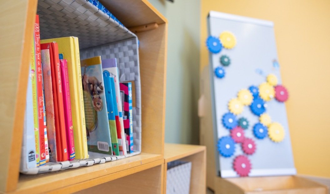 Kid friendly pediatric dental office waiting room