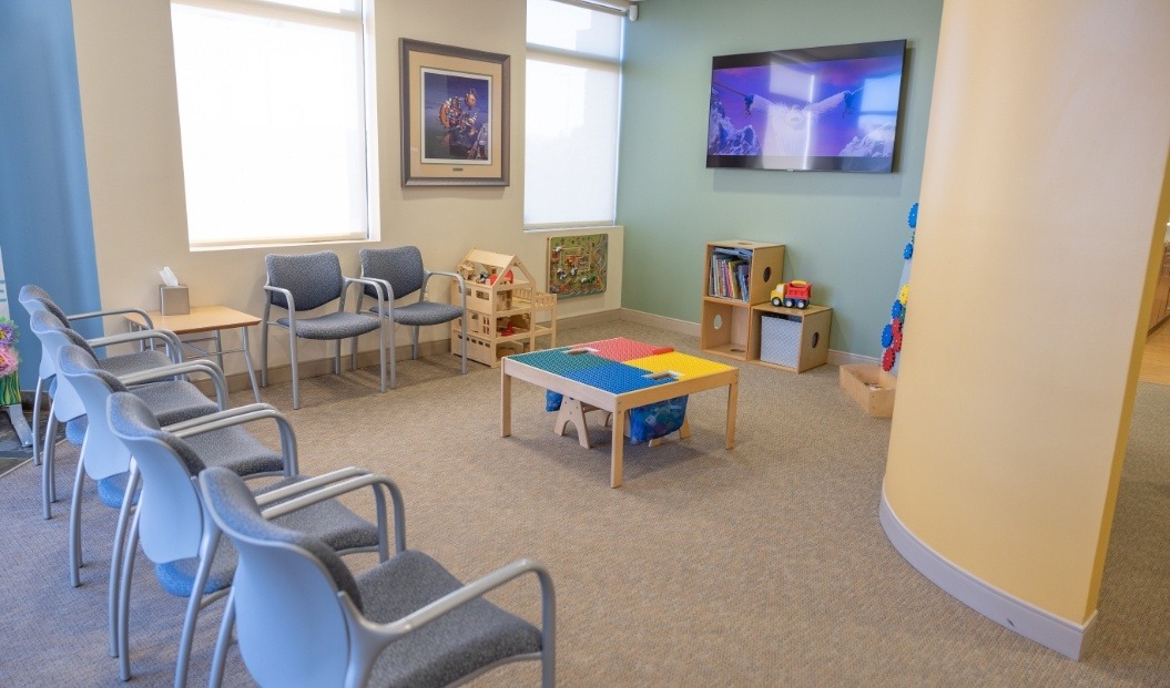 Family friendly dental office waiting room