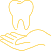 Animated hand holding tooth