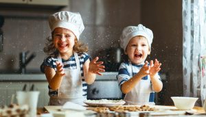Kids baking during the holidays